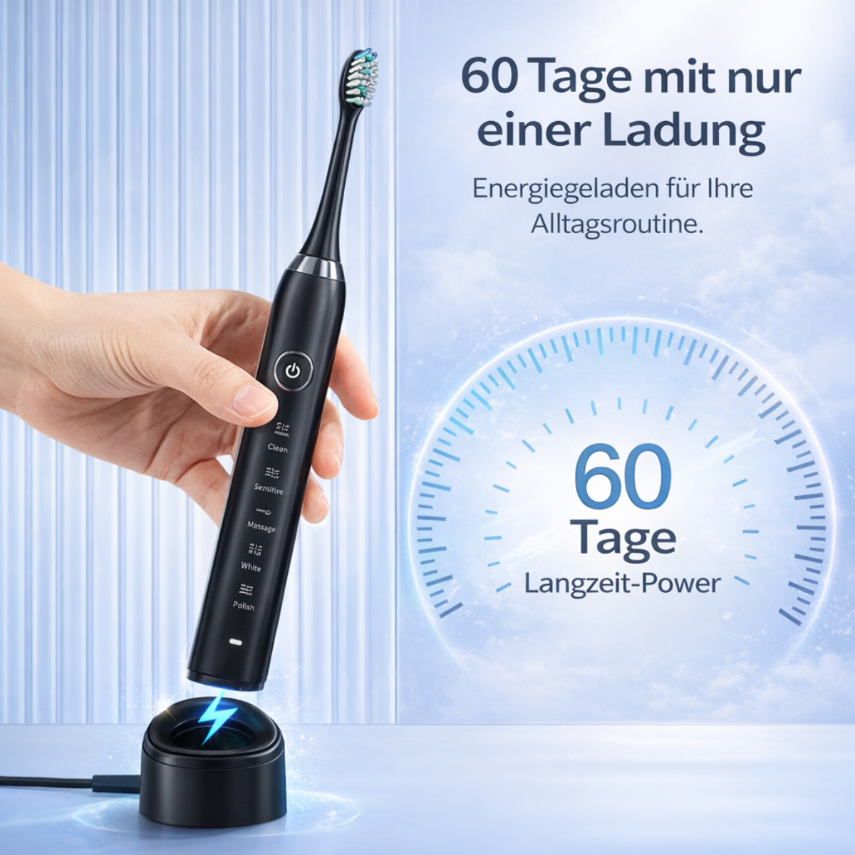 HelloWhite Sonic S100 – Sonic-Zahnbürste mit Timer & 5 Modi HelloWhite